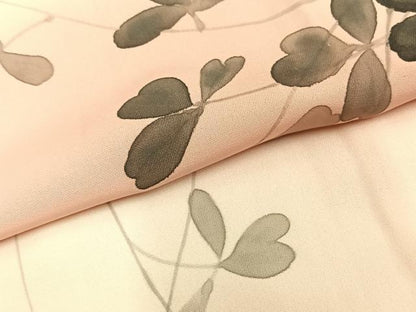 平和屋着物▽訪問着 単衣 手描き 蔦の葉文 正絹 逸品 AAAZ9123fy