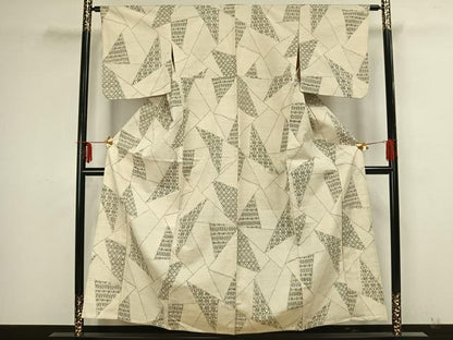 平和屋着物▽上質な紬 単衣 切嵌文 正絹 逸品 AAAZ9125fy