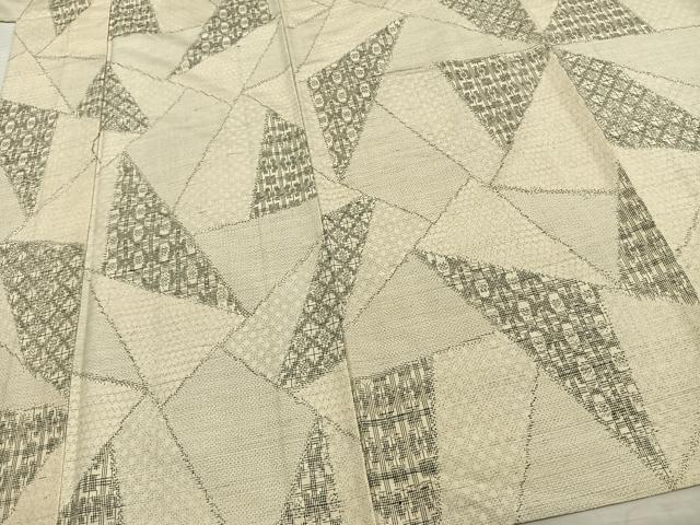 平和屋着物▽上質な紬 単衣 切嵌文 正絹 逸品 AAAZ9125fy