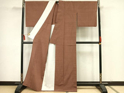 平和屋着物▽本塩沢　単衣　蚊絣　正絹　逸品　AAAZ9131fy