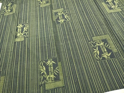 平和屋着物▽上質な紬 単衣 松竹 色紙重ね文 正絹 逸品 AAAZ9133fy