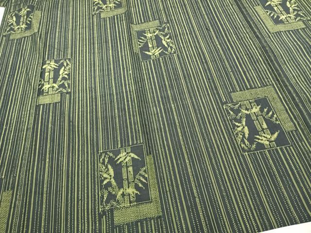 平和屋着物▽上質な紬 単衣 松竹 色紙重ね文 正絹 逸品 AAAZ9133fy