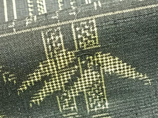 平和屋着物▽上質な紬 単衣 松竹 色紙重ね文 正絹 逸品 AAAZ9133fy