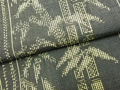 平和屋着物▽上質な紬 単衣 松竹 色紙重ね文 正絹 逸品 AAAZ9133fy