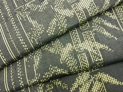 平和屋着物▽上質な紬 単衣 松竹 色紙重ね文 正絹 逸品 AAAZ9133fy