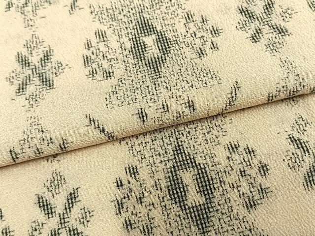 平和屋着物▽本塩沢 単衣 幾何学文 正絹 逸品 未使用 AAAZ9136fy