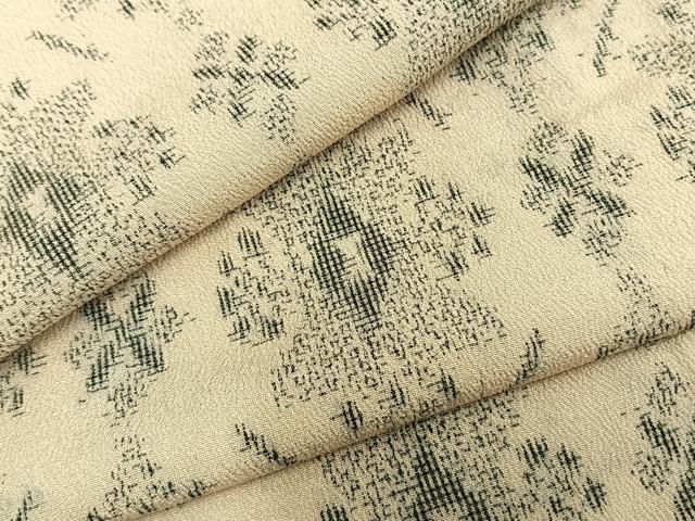 平和屋着物▽本塩沢 単衣 幾何学文 正絹 逸品 未使用 AAAZ9136fy