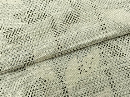 平和屋着物▽上質な紬　単衣　枝葉文　正絹　逸品　AAAZ9137fy