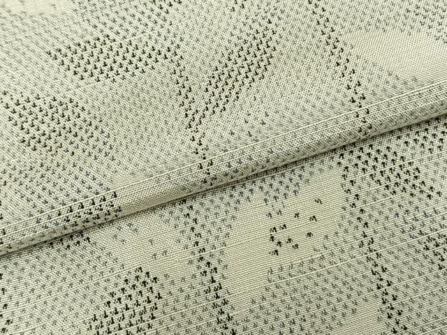 平和屋着物▽上質な紬　単衣　枝葉文　正絹　逸品　AAAZ9137fy