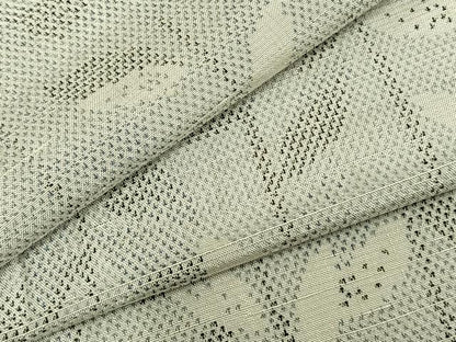 平和屋着物▽上質な紬　単衣　枝葉文　正絹　逸品　AAAZ9137fy