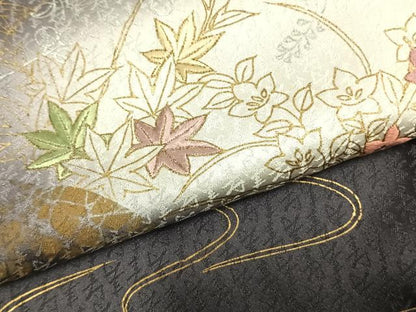 平和屋着物▽訪問着 単衣 刺繍 草花文 金銀彩 高島屋扱い 正絹 逸品 AAAZ9139fy