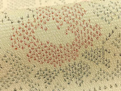平和屋着物▽本塩沢 単衣 草花文 正絹 逸品 AAAZ9144fy