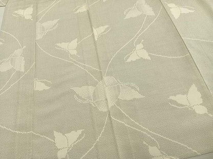 平和屋着物▽本塩沢　単衣　90亀甲　舞蝶文　正絹　逸品　AAAZ9150fy