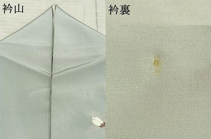 平和屋着物▽訪問着 単衣 枝花文 正絹 逸品 AAAZ9151fy