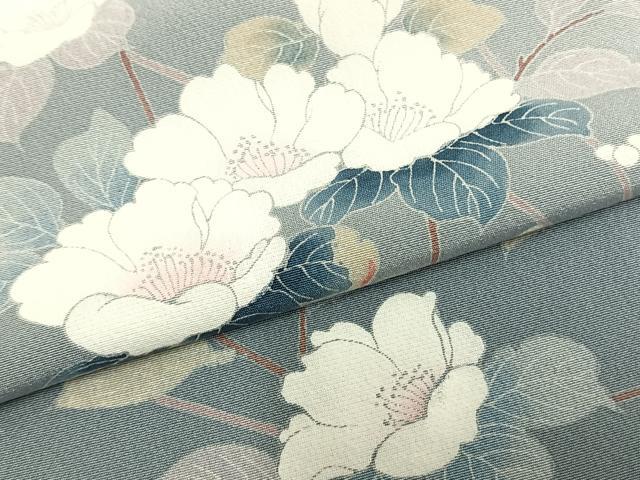 平和屋着物▽訪問着 単衣 枝花文 正絹 逸品 AAAZ9151fy