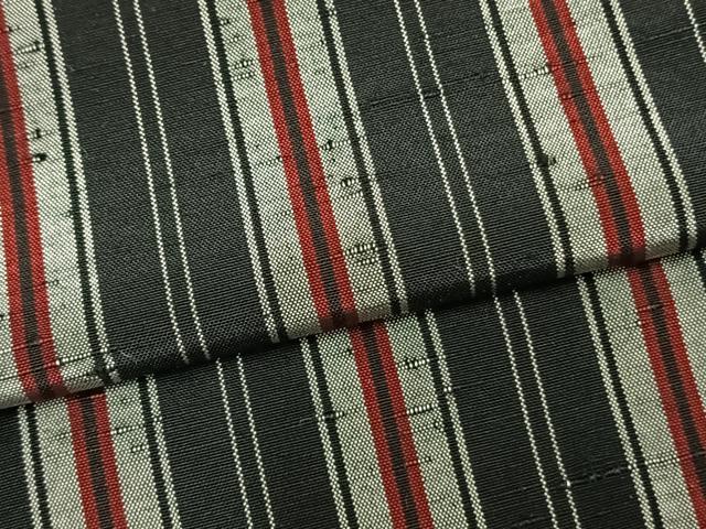 平和屋着物▽上質な紬 単衣 縞 正絹 逸品 AAAZ9157fy
