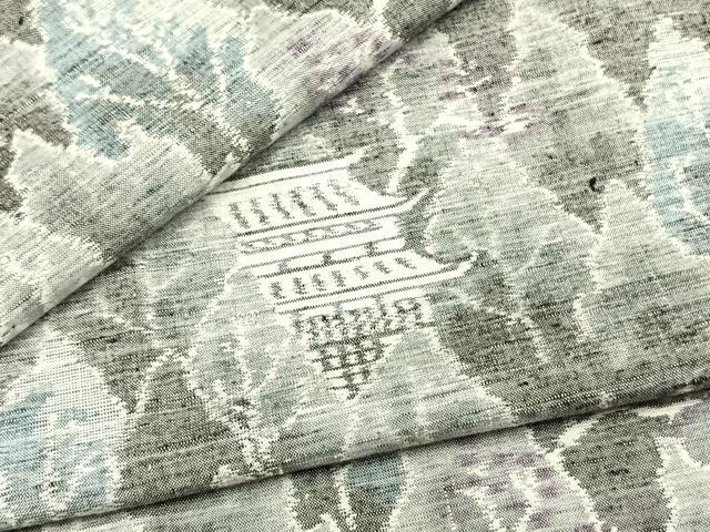平和屋着物▽米琉紬 単衣 風景樹林文 証紙付き 正絹 逸品 AAAZ9158fy