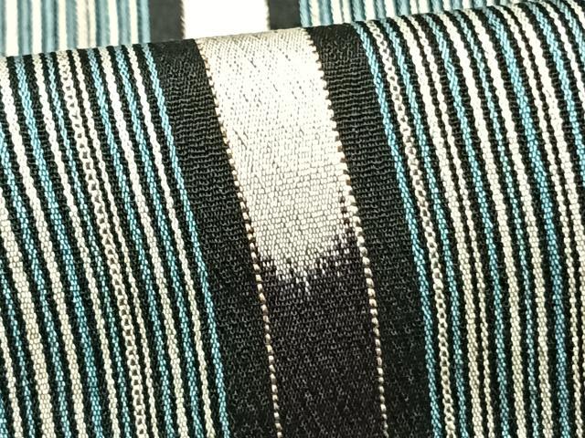 平和屋着物▽お召 単衣 縞 正絹 逸品 AAAZ9164fy