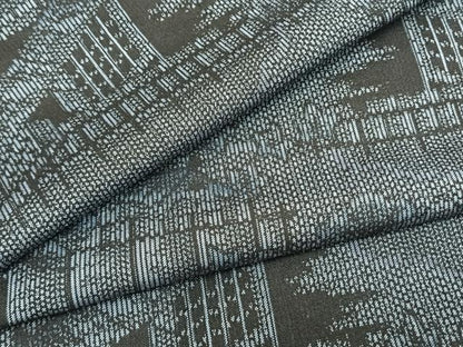 平和屋着物▽上質な紬 単衣 風景文 正絹 逸品 AAAZ9168fy