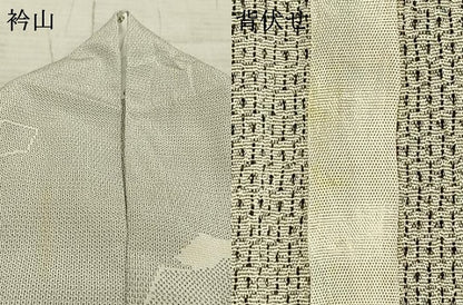 平和屋着物▽本塩沢 単衣 110亀甲 地紙文 正絹 逸品 AAAZ9169fy