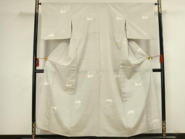 平和屋着物▽本塩沢 単衣 110亀甲 地紙文 正絹 逸品 AAAZ9169fy