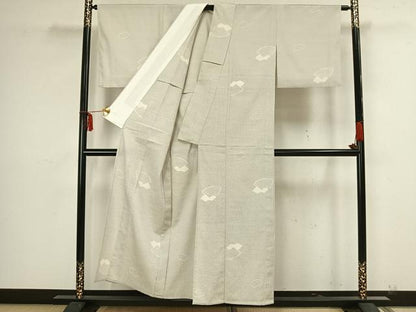 平和屋着物▽本塩沢 単衣 110亀甲 地紙文 正絹 逸品 AAAZ9169fy