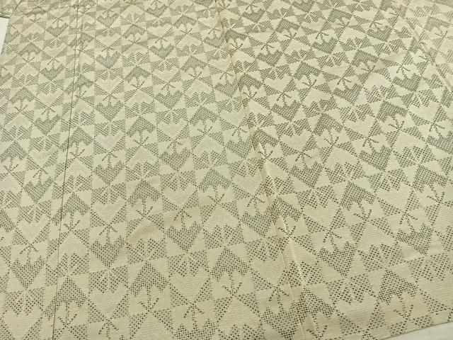 平和屋着物▽お召 単衣 市松文 正絹 逸品 AAAZ9170fy