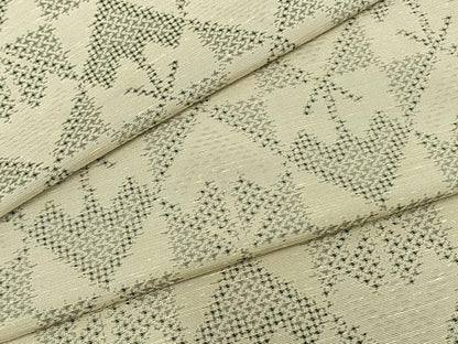 平和屋着物▽お召 単衣 市松文 正絹 逸品 AAAZ9170fy