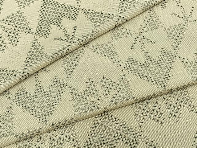 平和屋着物▽お召 単衣 市松文 正絹 逸品 AAAZ9170fy