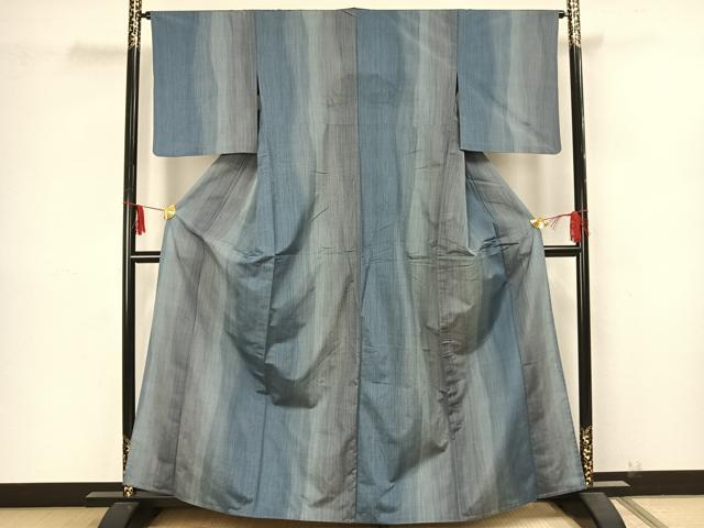 平和屋着物▽上質な紬 単衣 間道 正絹 逸品 AAAZ9173fy