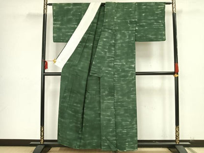 平和屋着物▽上質な小紋　単衣　霞文　正絹　逸品　AAAZ9174fy