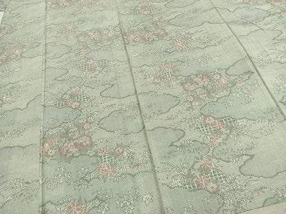 平和屋着物▽大島紬 単衣 草花文 証紙付き 正絹 逸品 AAAZ9183fy