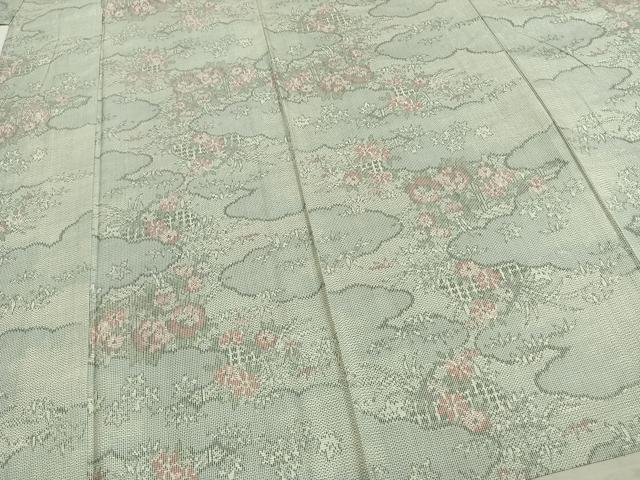 平和屋着物▽大島紬 単衣 草花文 証紙付き 正絹 逸品 AAAZ9183fy