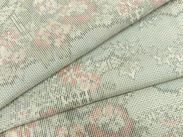 平和屋着物▽大島紬 単衣 草花文 証紙付き 正絹 逸品 AAAZ9183fy