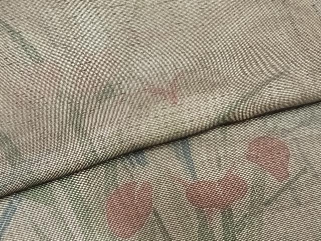 平和屋着物▽訪問着 無双 紗袷 紗×絽 手描き 草花文 正絹 逸品 AAAZ9185fy