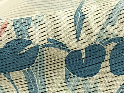 平和屋着物▽訪問着 無双 紗袷 紗×絽 手描き 草花文 正絹 逸品 AAAZ9185fy