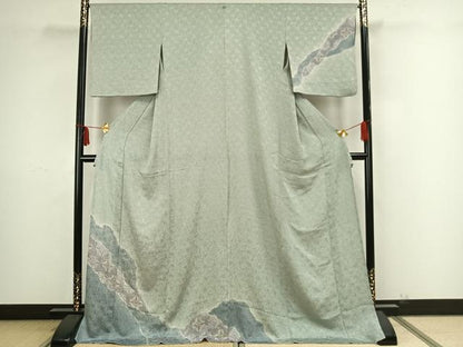 平和屋着物▽訪問着 単衣 花丸文 暈し染め 金彩 ロング丈 正絹 逸品 AAAZ9190fy