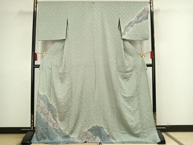 平和屋着物▽訪問着 単衣 花丸文 暈し染め 金彩 ロング丈 正絹 逸品 AAAZ9190fy