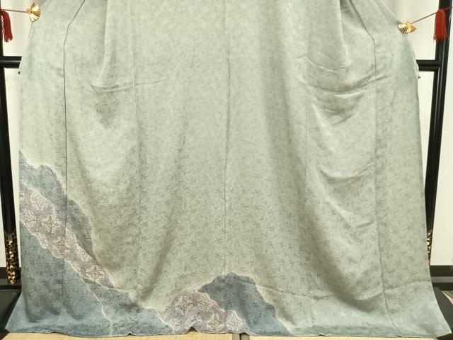 平和屋着物▽訪問着 単衣 花丸文 暈し染め 金彩 ロング丈 正絹 逸品 AAAZ9190fy
