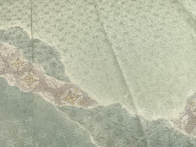 平和屋着物▽訪問着 単衣 花丸文 暈し染め 金彩 ロング丈 正絹 逸品 AAAZ9190fy
