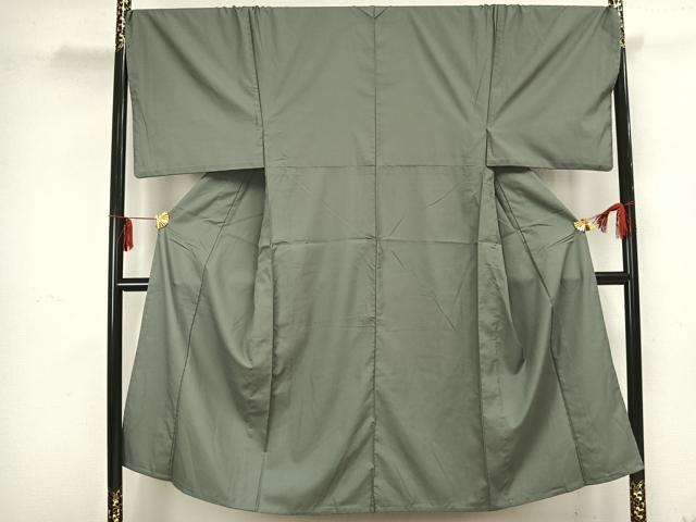 平和屋着物▽男性 色無地 単衣 青白橡色 洗える着物 AAAZ9191fy