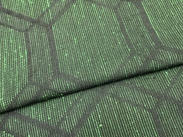 平和屋着物▽上質な紬 単衣 亀甲文様 正絹 逸品 AAAZ9193fy