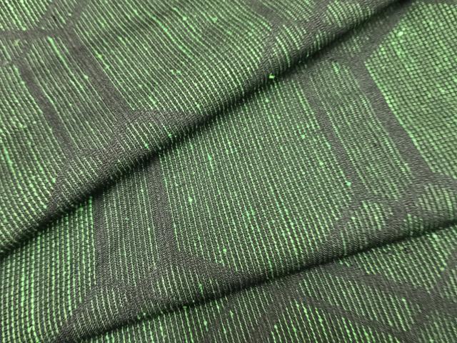 平和屋着物▽上質な紬 単衣 亀甲文様 正絹 逸品 AAAZ9193fy