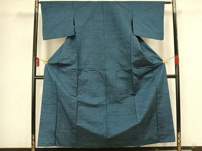 平和屋着物▽上質な紬 単衣 霞文 正絹 逸品 AAAZ9194fy