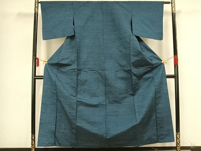 平和屋着物▽上質な紬 単衣 霞文 正絹 逸品 AAAZ9194fy