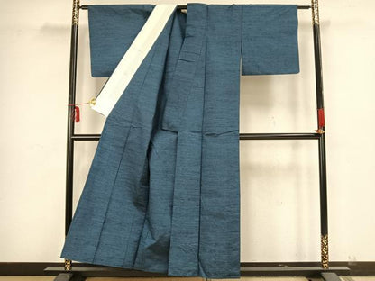 平和屋着物▽上質な紬 単衣 霞文 正絹 逸品 AAAZ9194fy