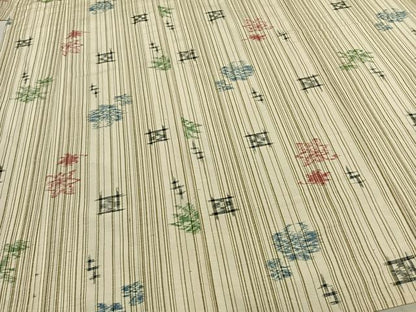 平和屋着物▽上質な紬 単衣 舞花文 正絹 逸品 AAAZ9196fy