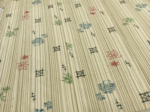 平和屋着物▽上質な紬 単衣 舞花文 正絹 逸品 AAAZ9196fy