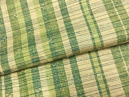 平和屋着物▽上質な紬　単衣　縞　正絹　逸品　AAAZ9197fy