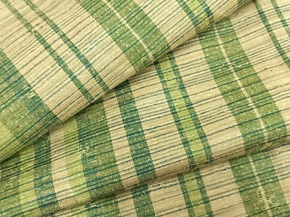 平和屋着物▽上質な紬　単衣　縞　正絹　逸品　AAAZ9197fy